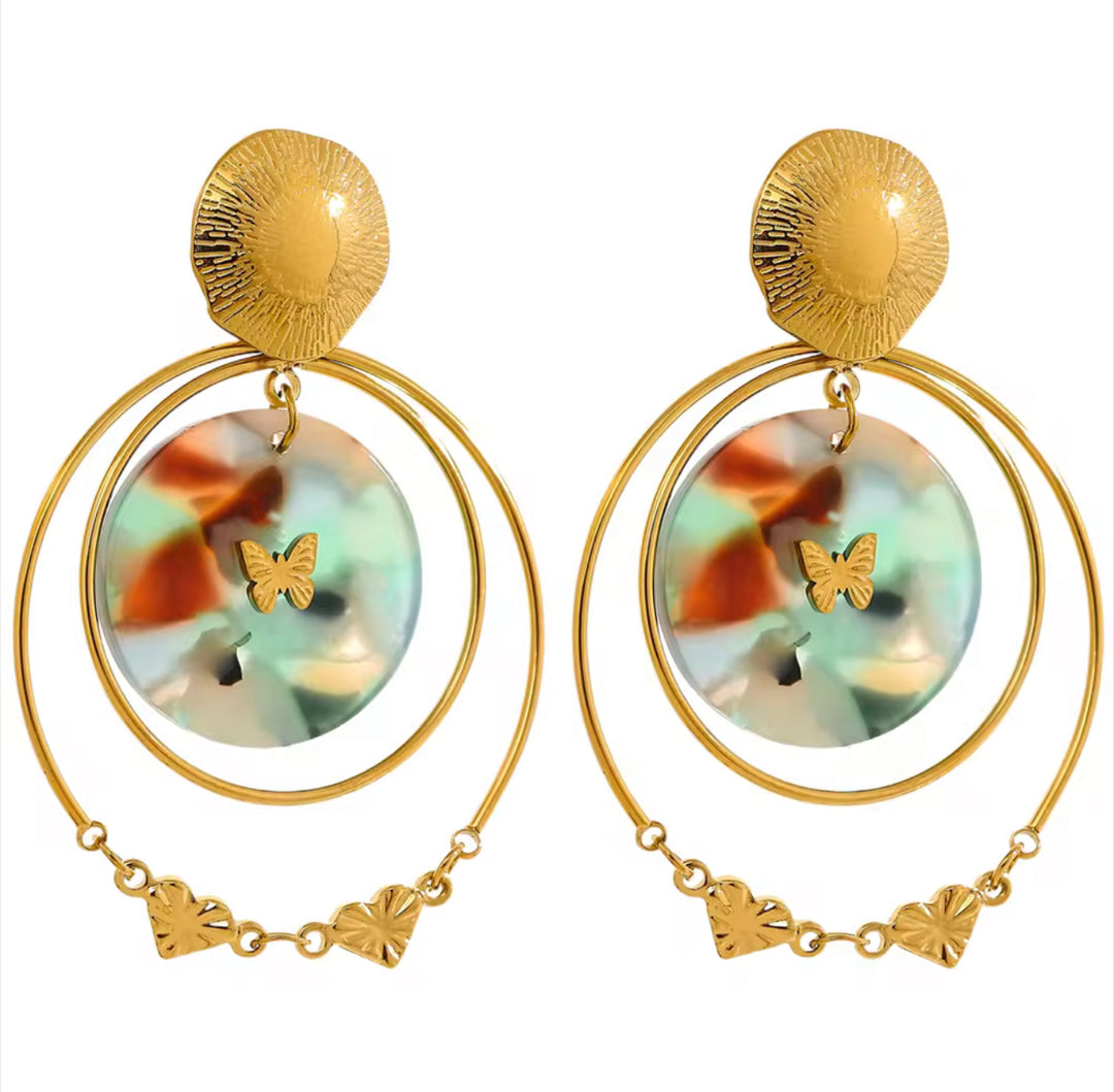 Butterfly Mirage Hoops Earrings