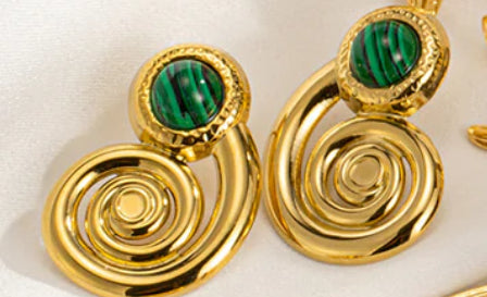Emerald Swirl Earrings