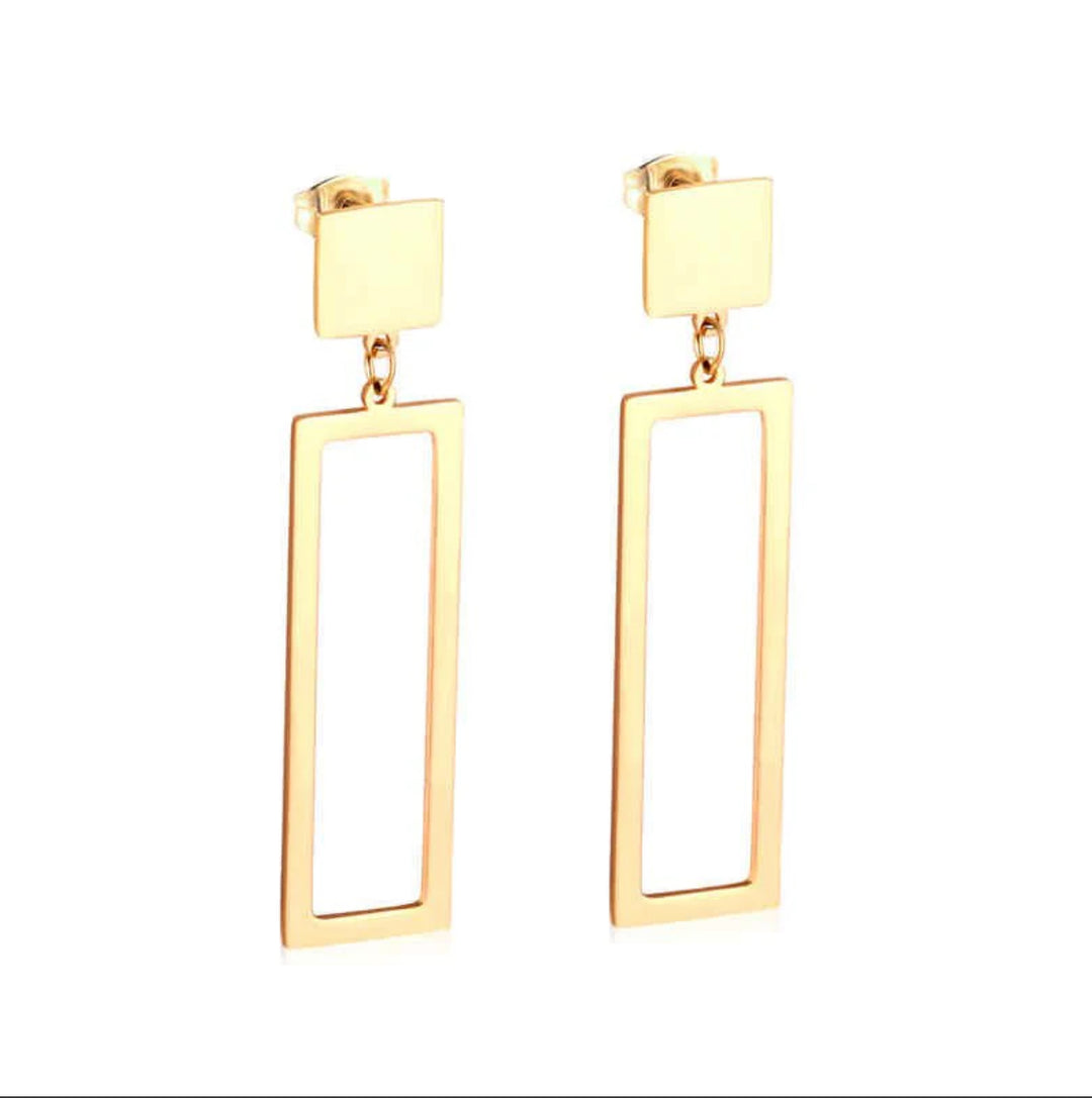 Sleek Rectangle Dangles Earrings