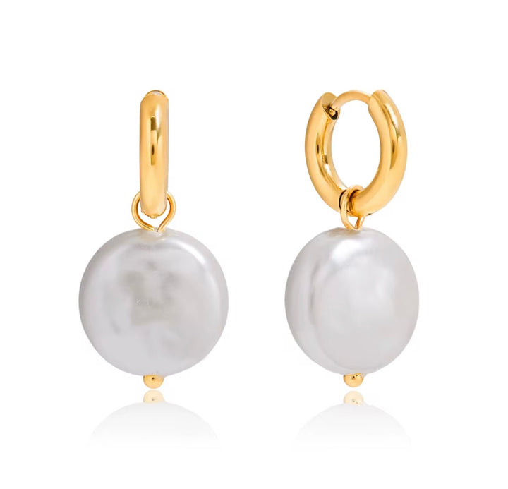 Lyra Pearl Hoop Earrings