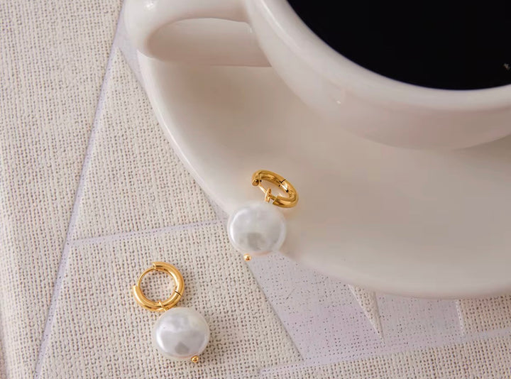 Lyra Pearl Hoop Earrings