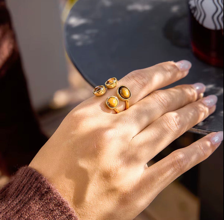 Amber Orbit Ring
