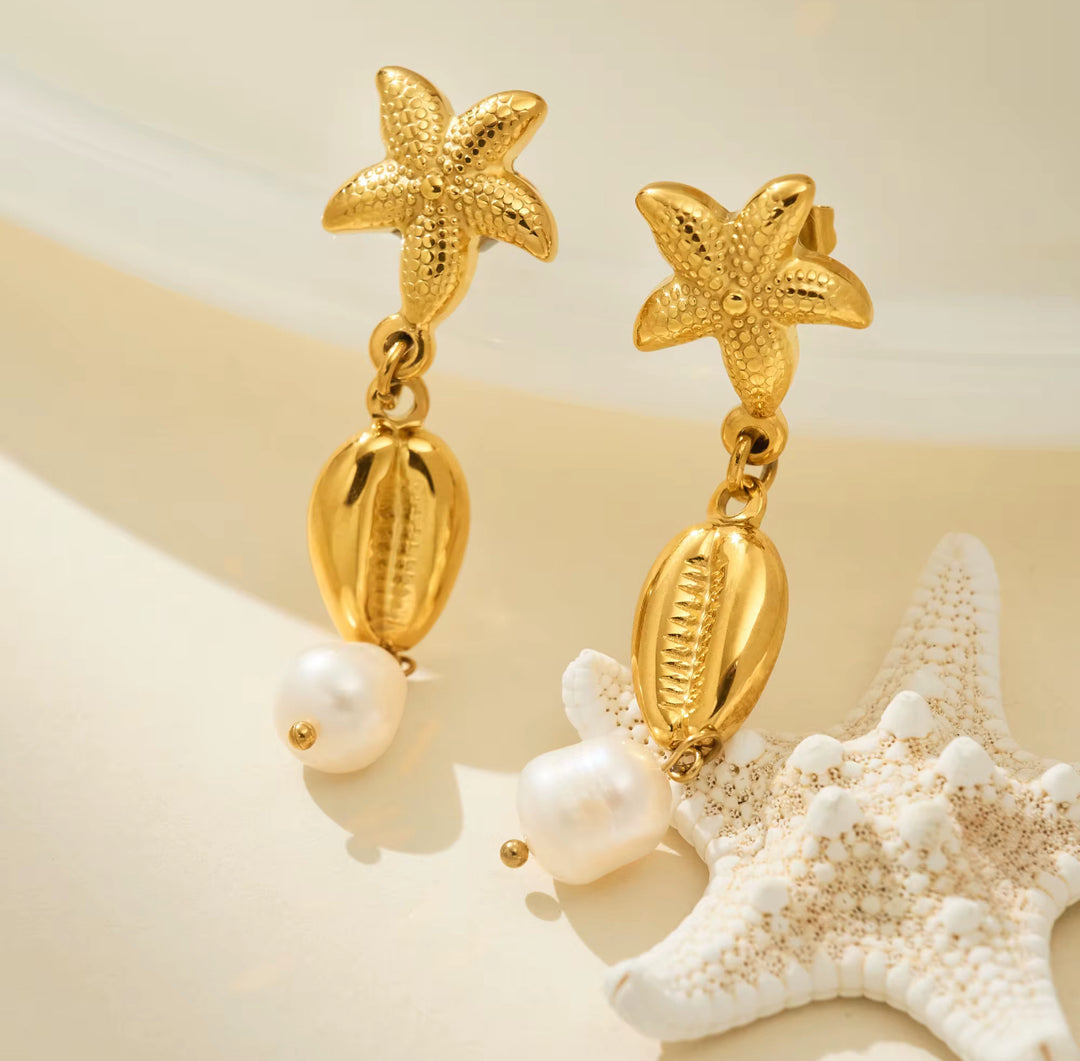 Sunlit Shell Drops Earrings