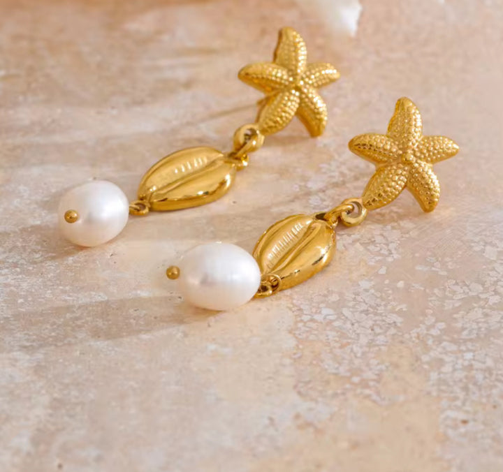 Sunlit Shell Drops Earrings